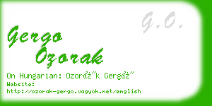 gergo ozorak business card